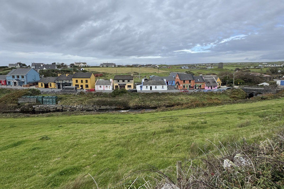 Colorful houses in Doolin village in County Clare