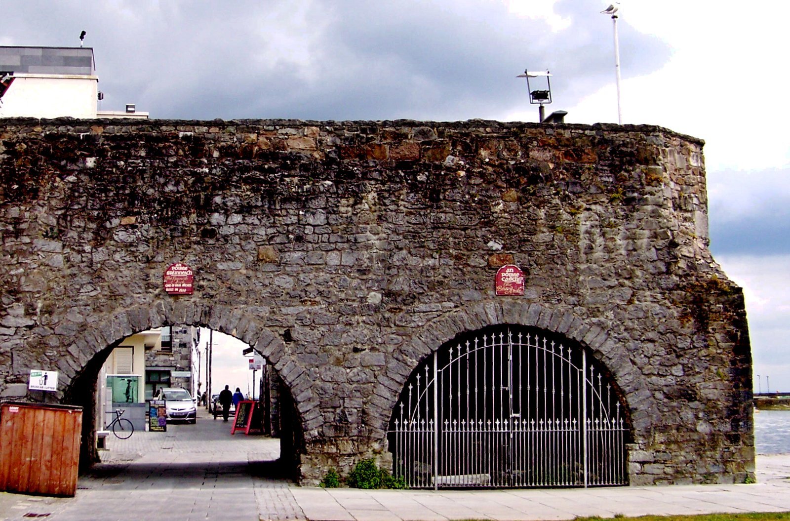 The stone arches of the Spanish Arch in Galway