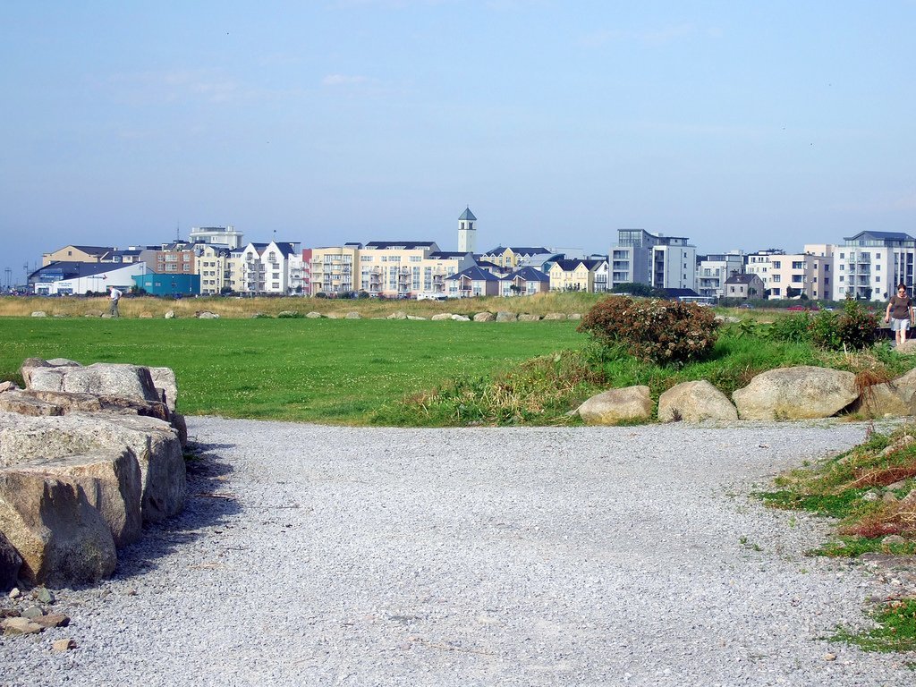 Salthill waterfront in Galway with buildings beside the bay