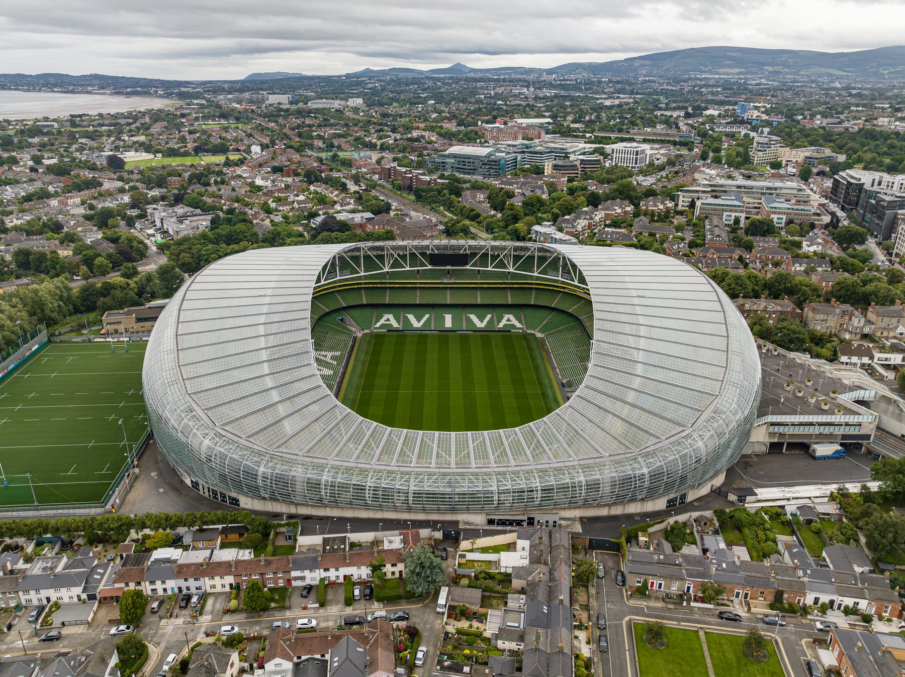 Dublin and the Aviva Stadium seen from above