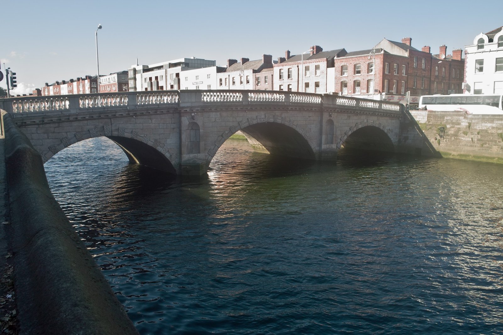 Father Mathew Bridge and riverside buildings in Dublin