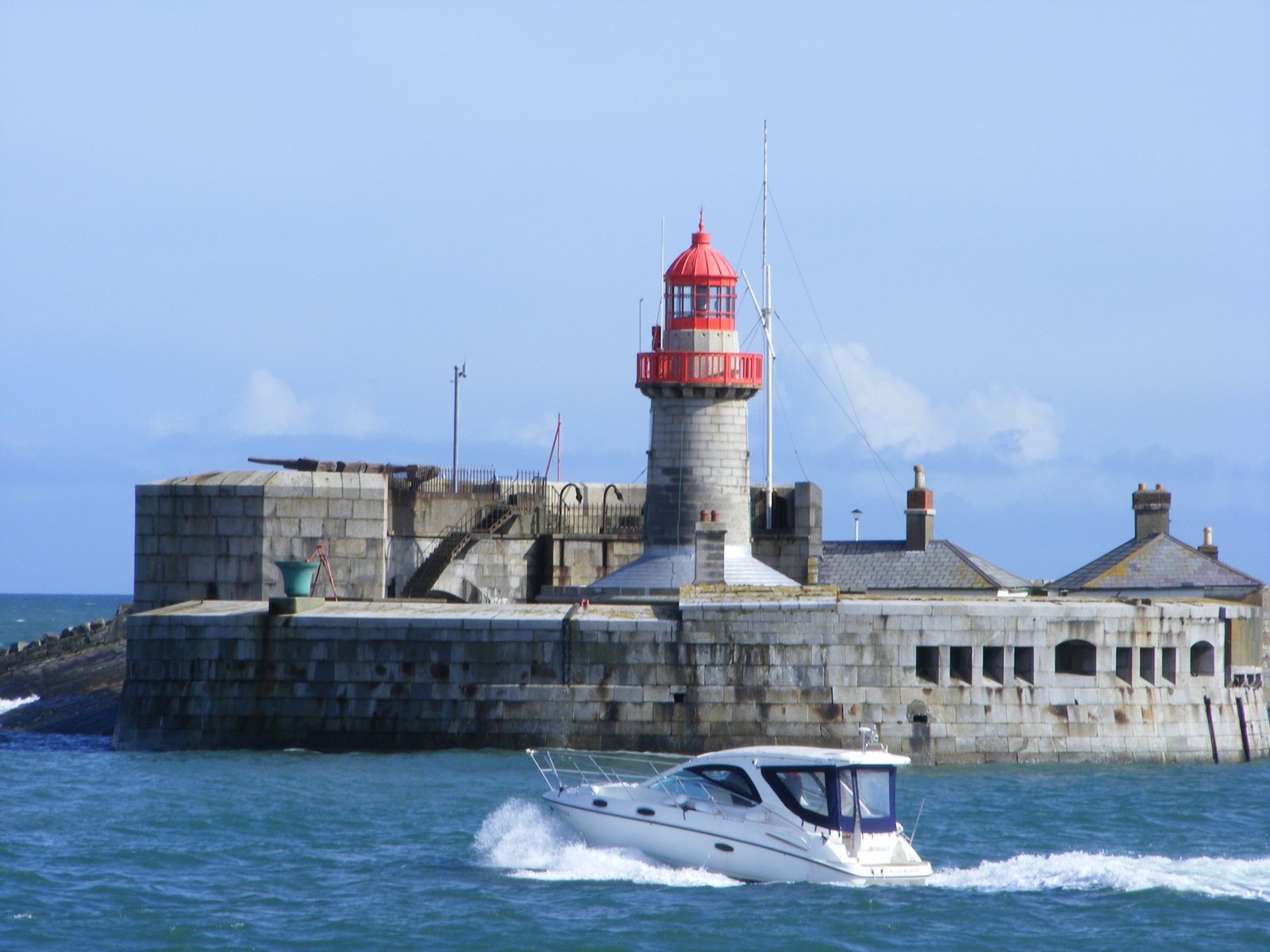 Lighthouse and harbor entrance at Dún Laoghaire