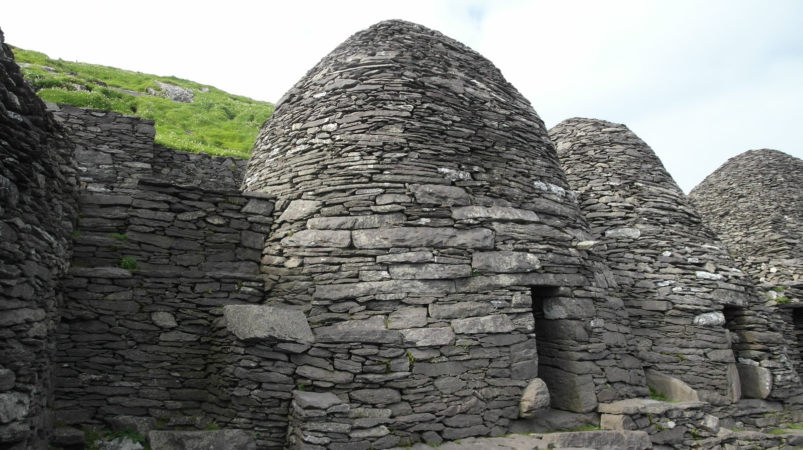 Stone beehive monastic huts on Skellig Michael