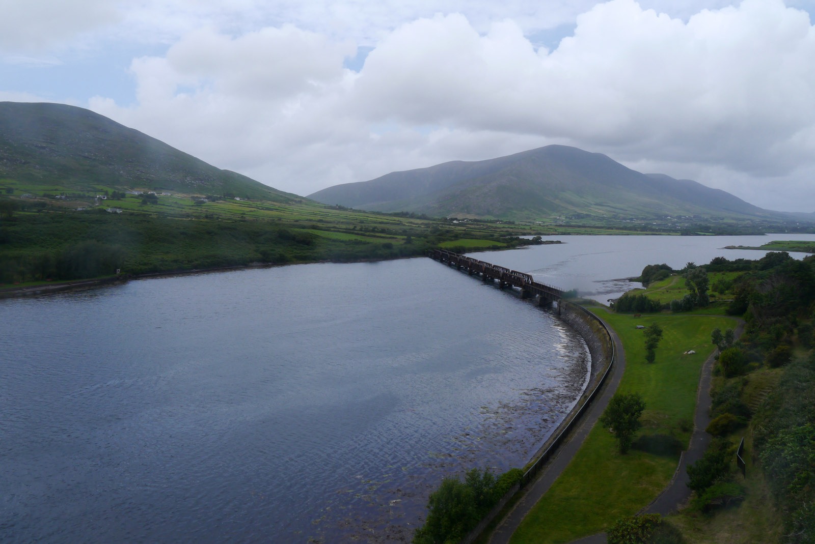 The disused railway viaduct over the Valentia River at Cahersiveen