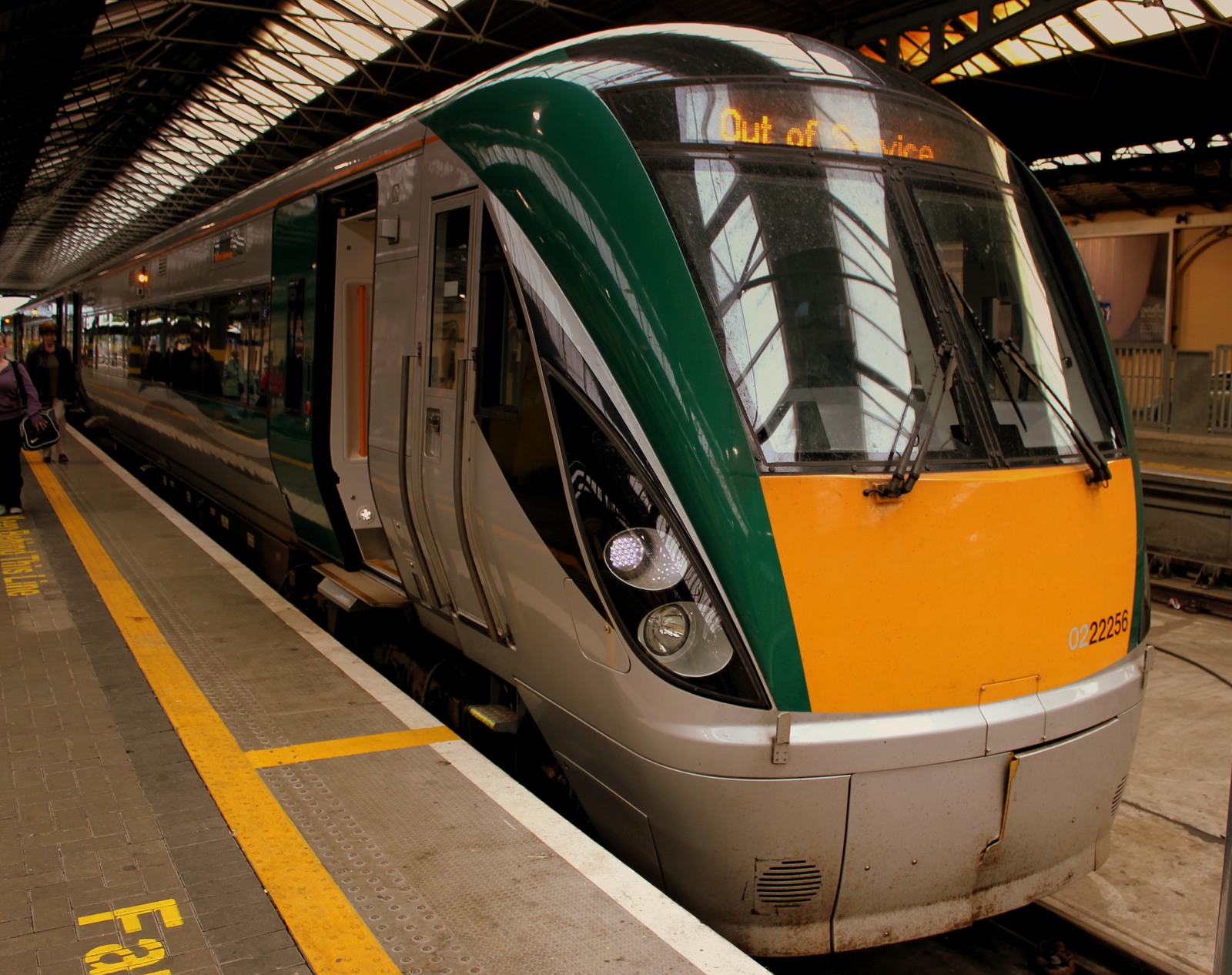 An Irish Rail intercity train at Dublin Heuston station