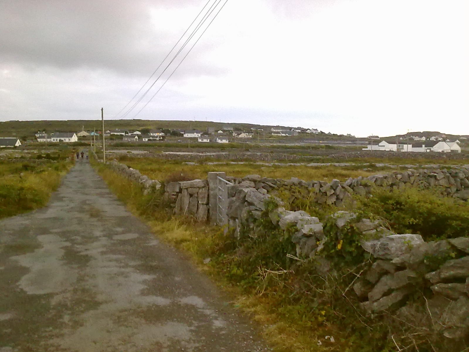 A narrow road between stone walls on Inis Meáin