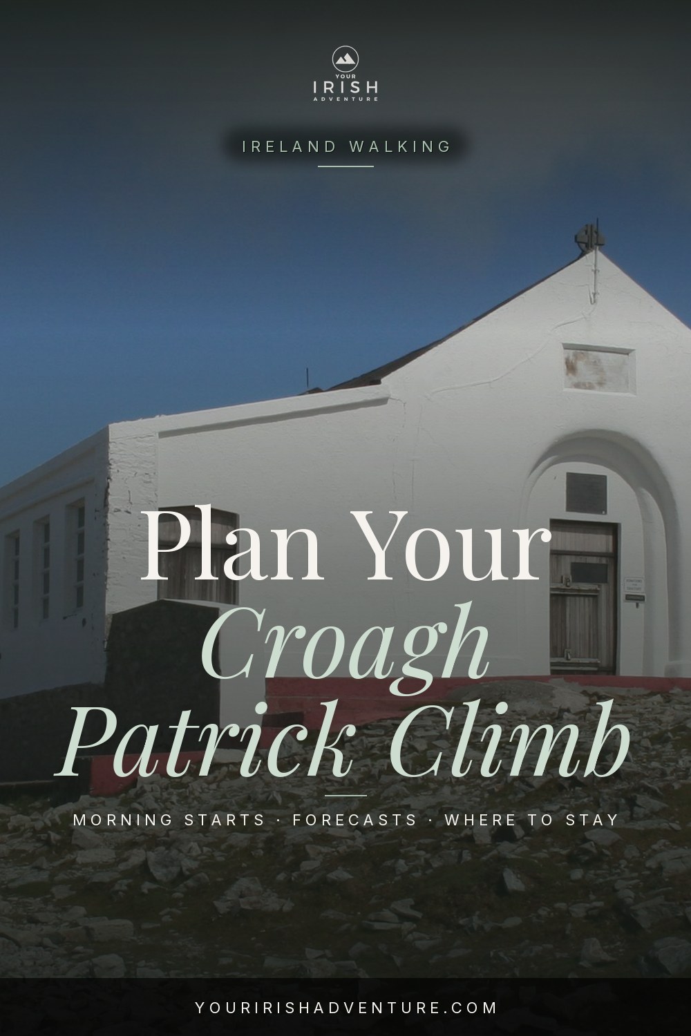 Croagh Patrick daytime climb planning pin with summit chapel