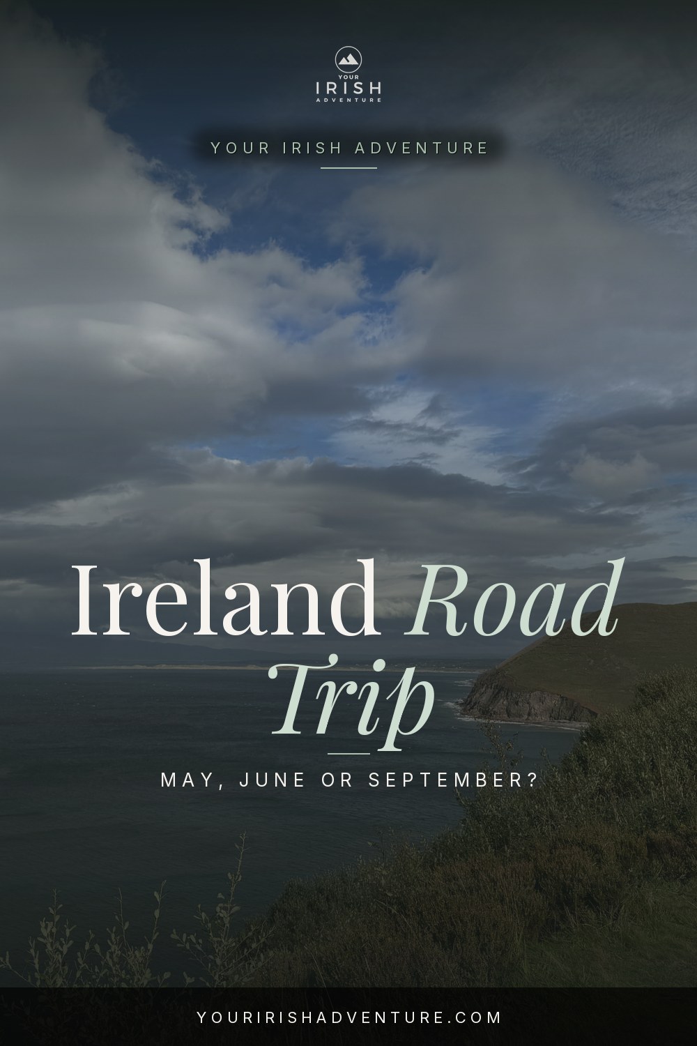 Ireland road trip timing pin with the coast near Mountain Stage, County Kerry