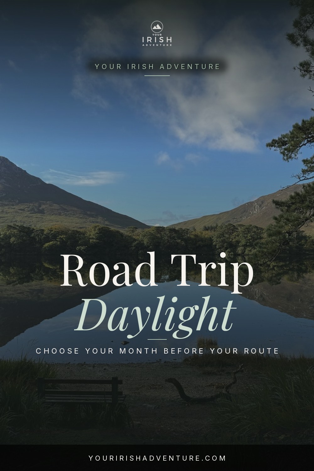 Ireland road trip daylight planning pin with a Connemara lake