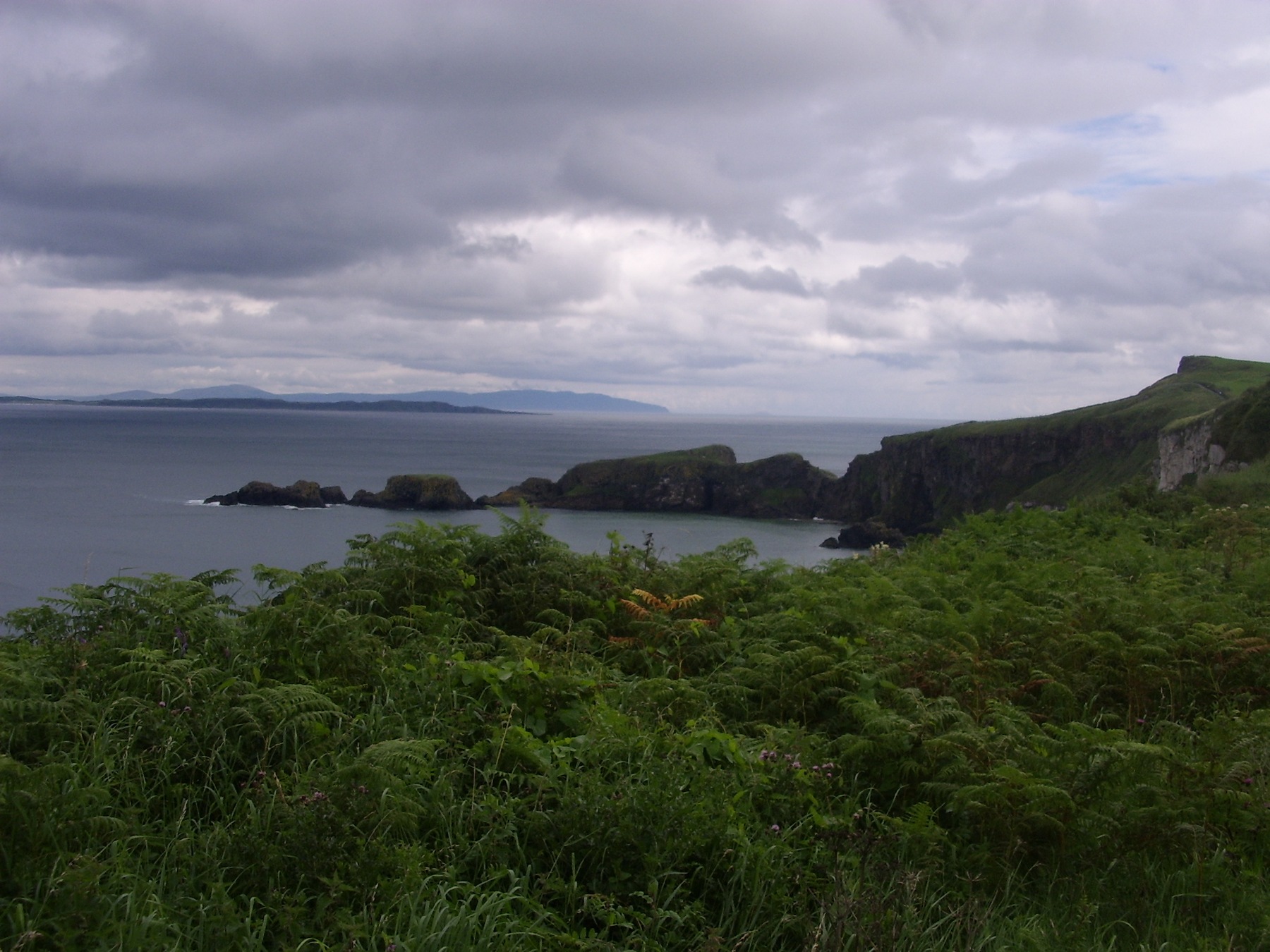 Green headland above the sea in this best time to visit the Causeway Coast guide