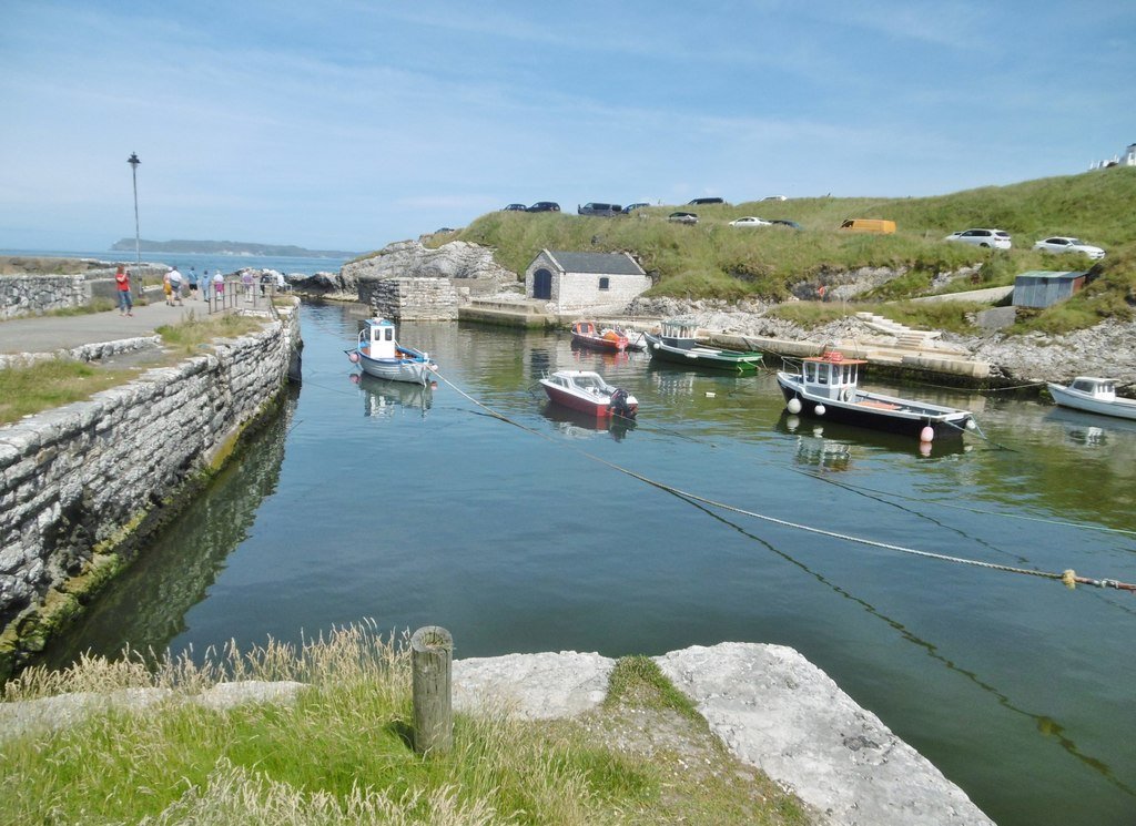 Boats in Ballintoy Harbor on the Causeway Coast