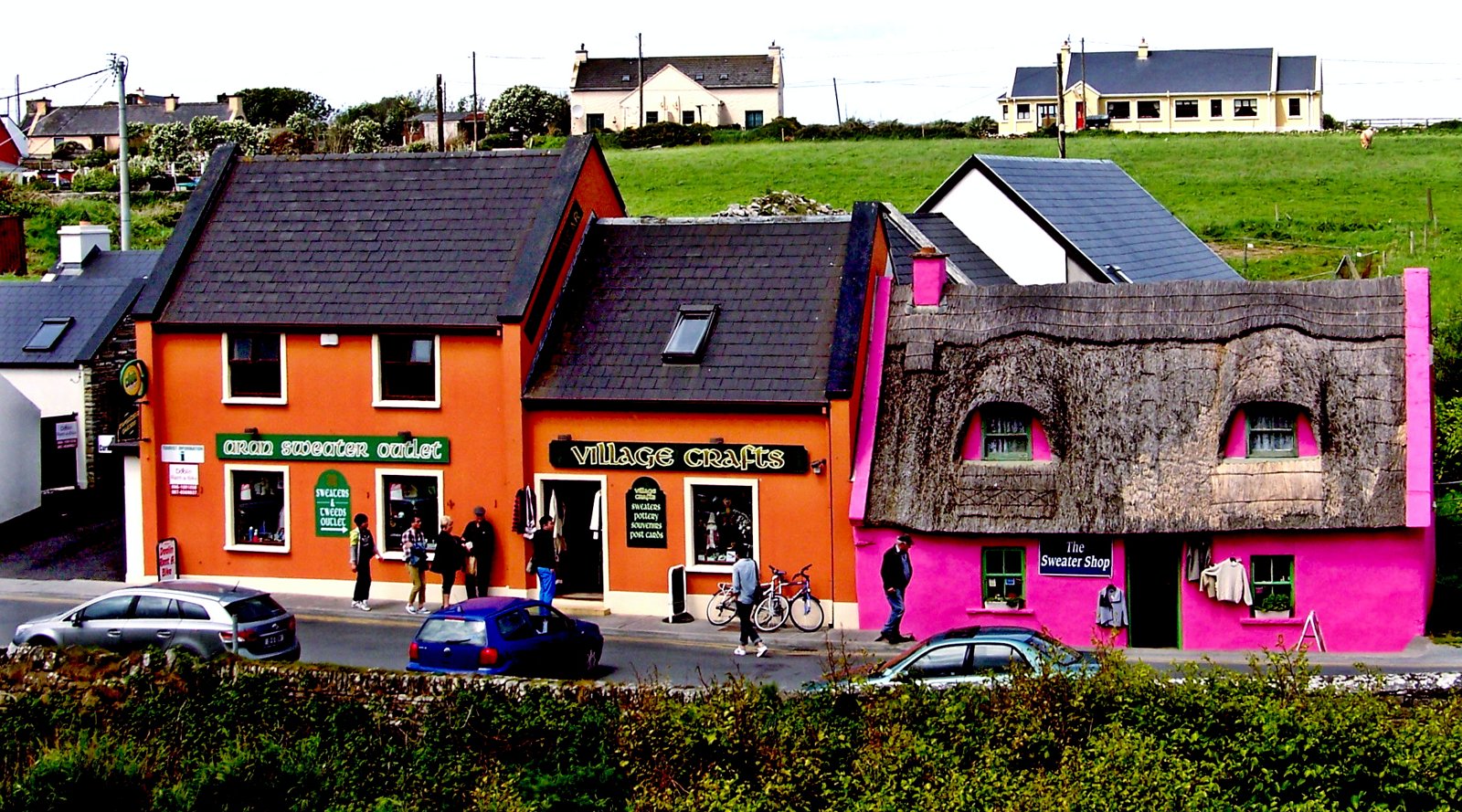 Fisher Street buildings and the surrounding Doolin landscape