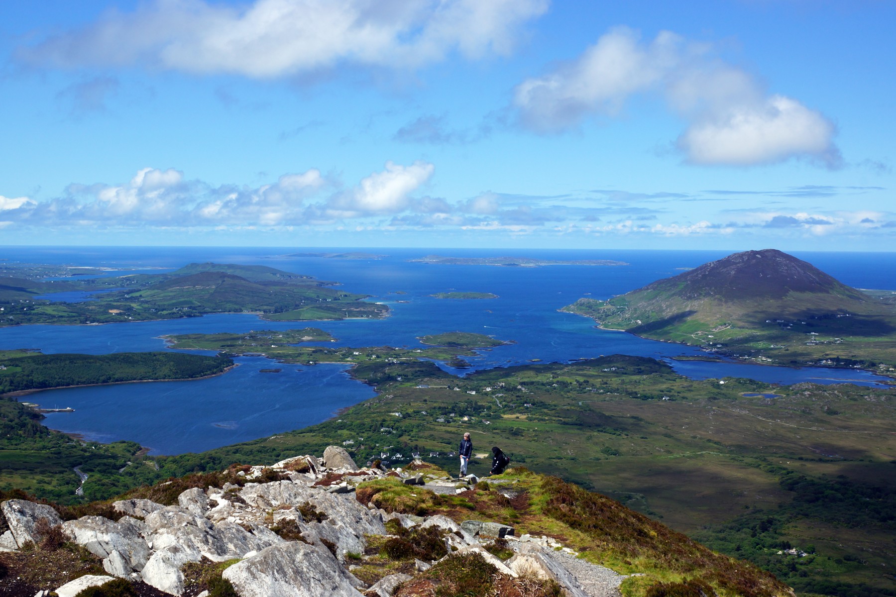Rocky slopes of Diamond Hill overlooking bays and islands