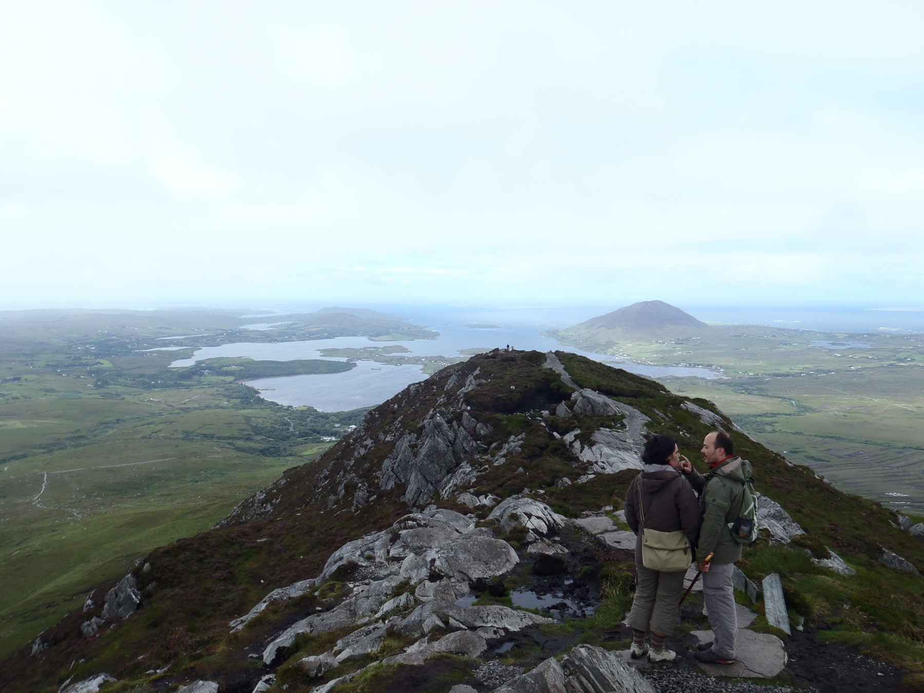 Walkers at Diamond Hill’s rocky summit