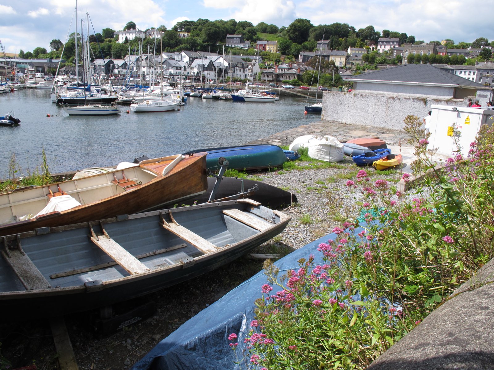 Boats and waterfront buildings in Kinsale harbor